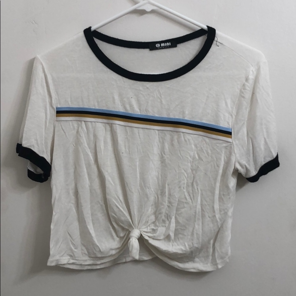 White and multi-colors crop top